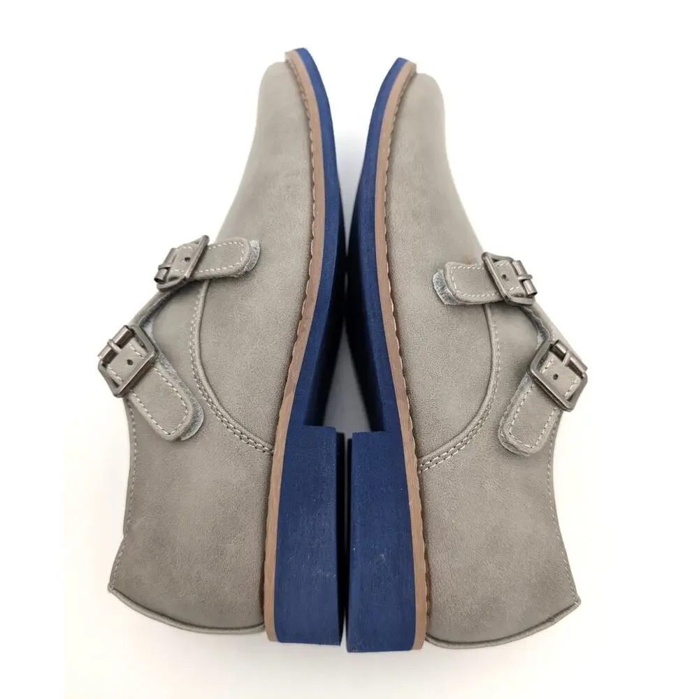Deer Stags Harry Monk-Strap Loafer Shoes Boy's Gray/Blue Size US2M
